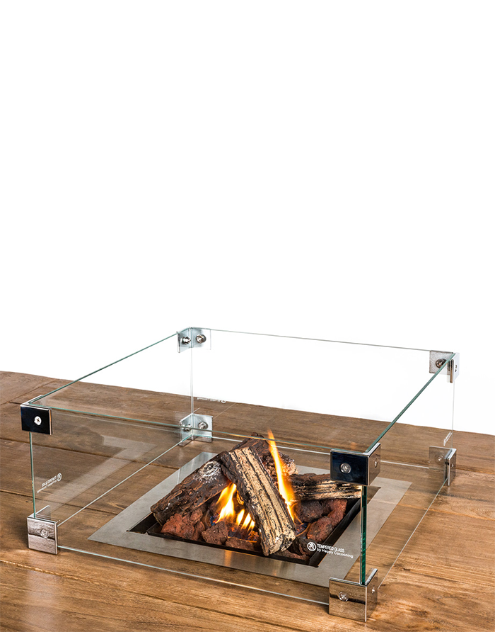 Cocoon Table Inbouwbrander Vierkant Met Glas
